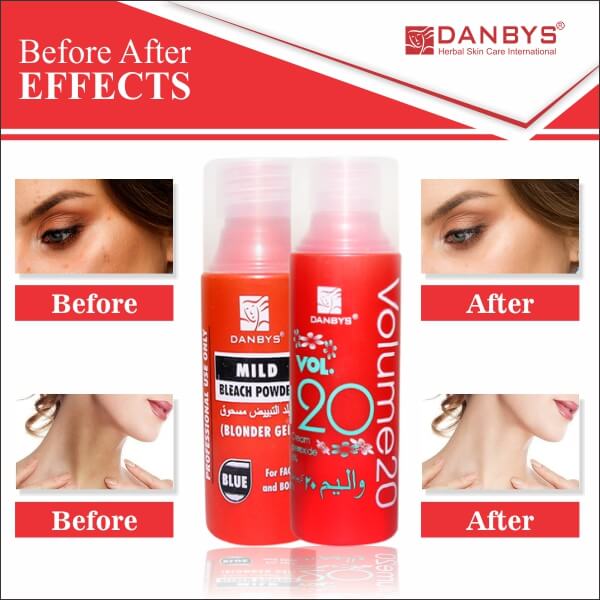 Danbys Mild Bleach powder before and after